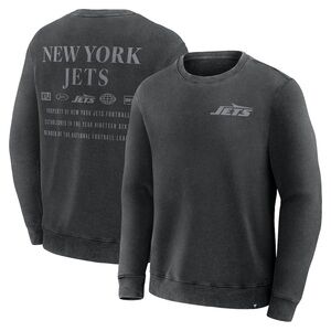 New York Jets Fanatics Deep Route Pullover Sweatshirt - Black